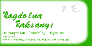magdolna raksanyi business card